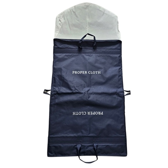 Proper Cloth Navy Blue Travel Garment Bag with Zipper Closure and Handles - Picture 3 of 10